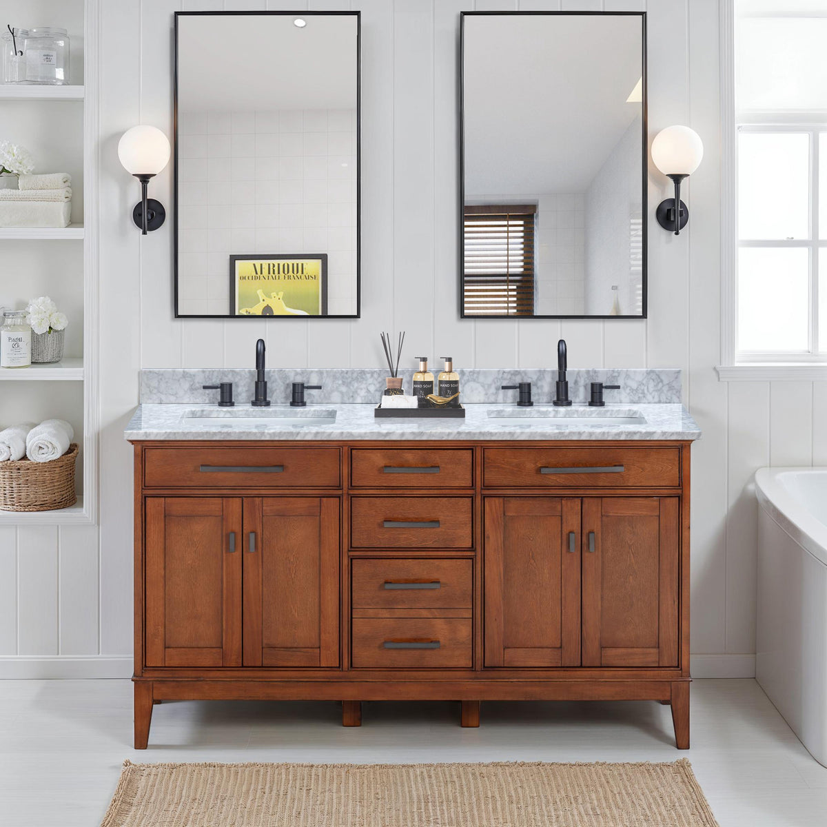 Avanity Madison 60-in Tobacco Bathroom Vanity Cabinet