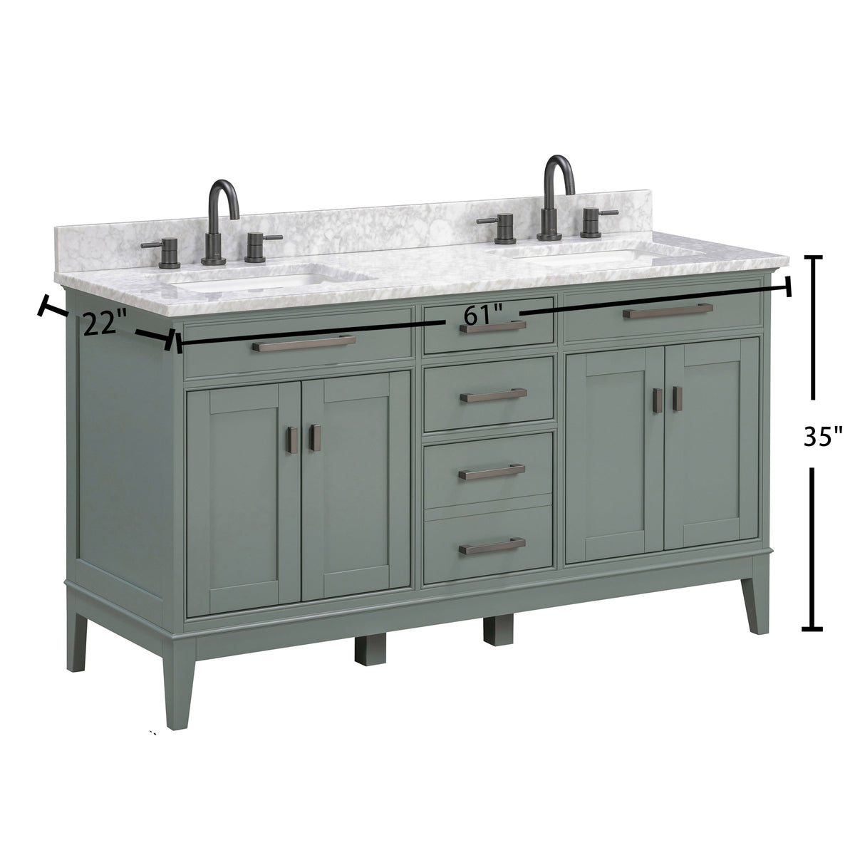 Avanity Madison 60-in White Bathroom Vanity Cabinet