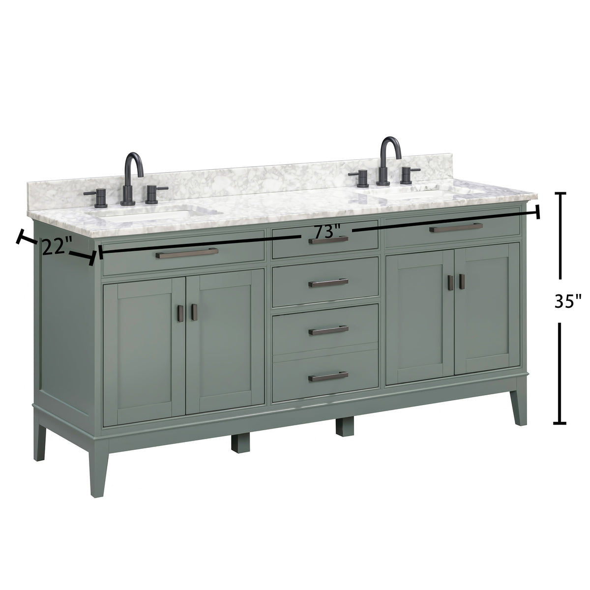 Avanity Madison 72-in White Bathroom Vanity Cabinet