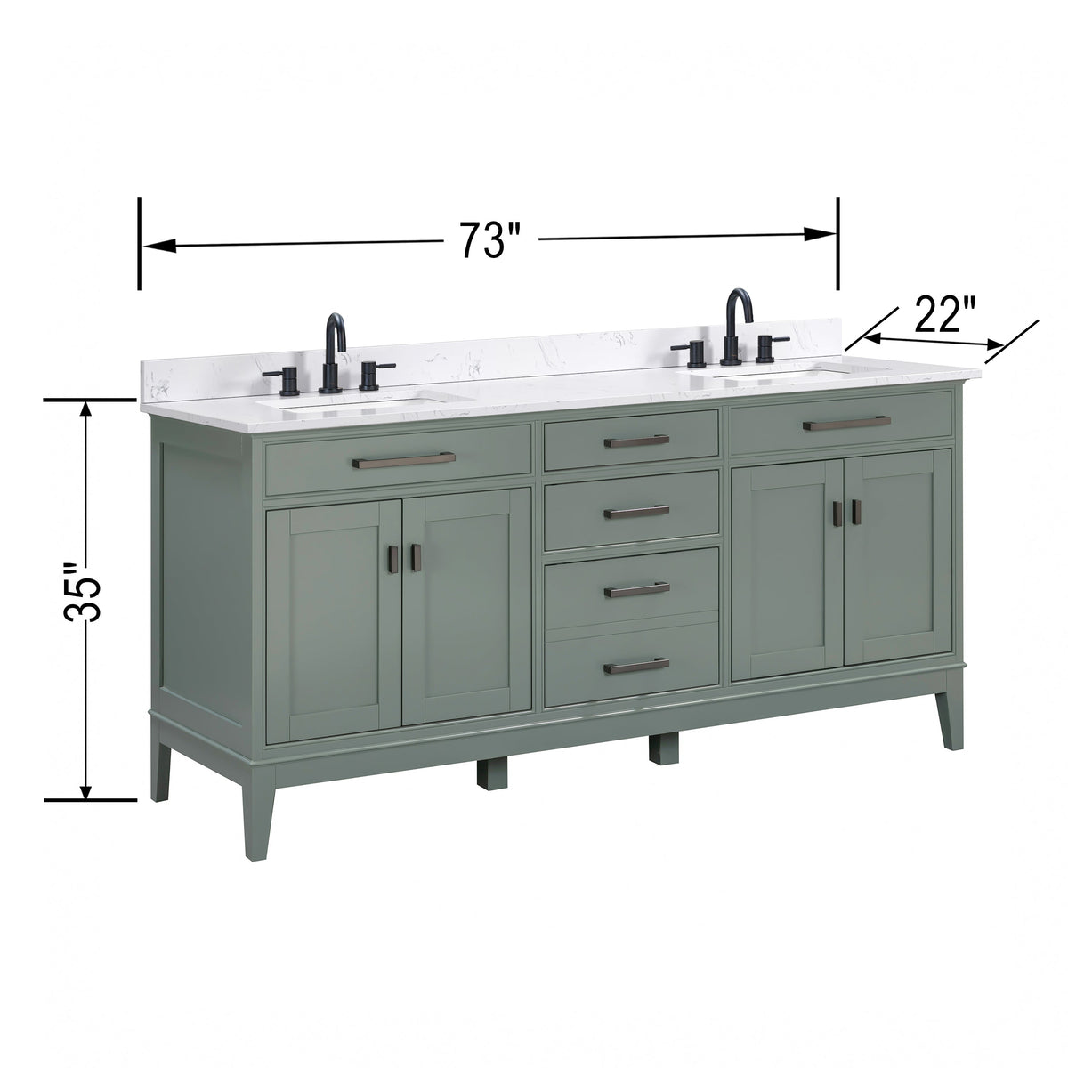 Avanity Madison 72-in White Bathroom Vanity Cabinet