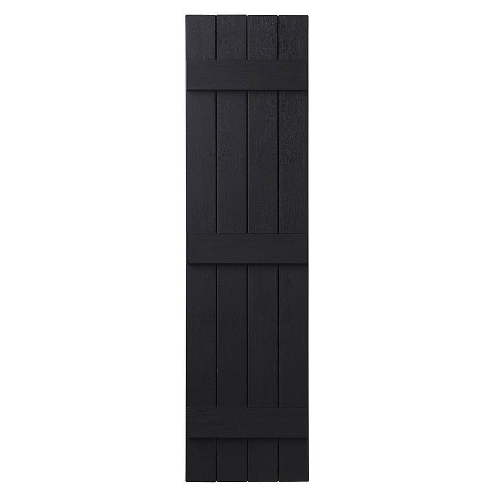 Mastic Closed Board & Batten Shutters Black 15" x 47"