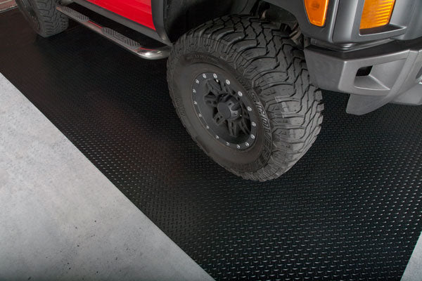 G-Floor Diamond Tread 7.5 ft x 17 ft Slate Grey Commercial-Grade Vinyl Garage Flooring Cover and Protector