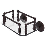 Allied Brass Monte Carlo Collection Wall Mounted Glass Guest Towel Tray in Antique Bronze