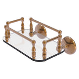 Allied Brass Monte Carlo Collection Wall Mounted Glass Guest Towel Tray in Antique Bronze