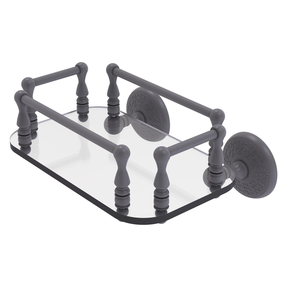 Allied Brass Monte Carlo Collection Wall Mounted Glass Guest Towel Tray in Antique Bronze