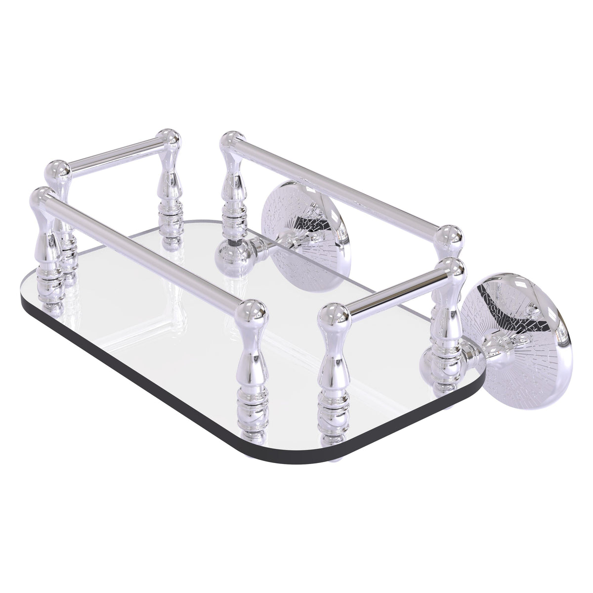 Allied Brass Monte Carlo Collection Wall Mounted Glass Guest Towel Tray in Antique Bronze