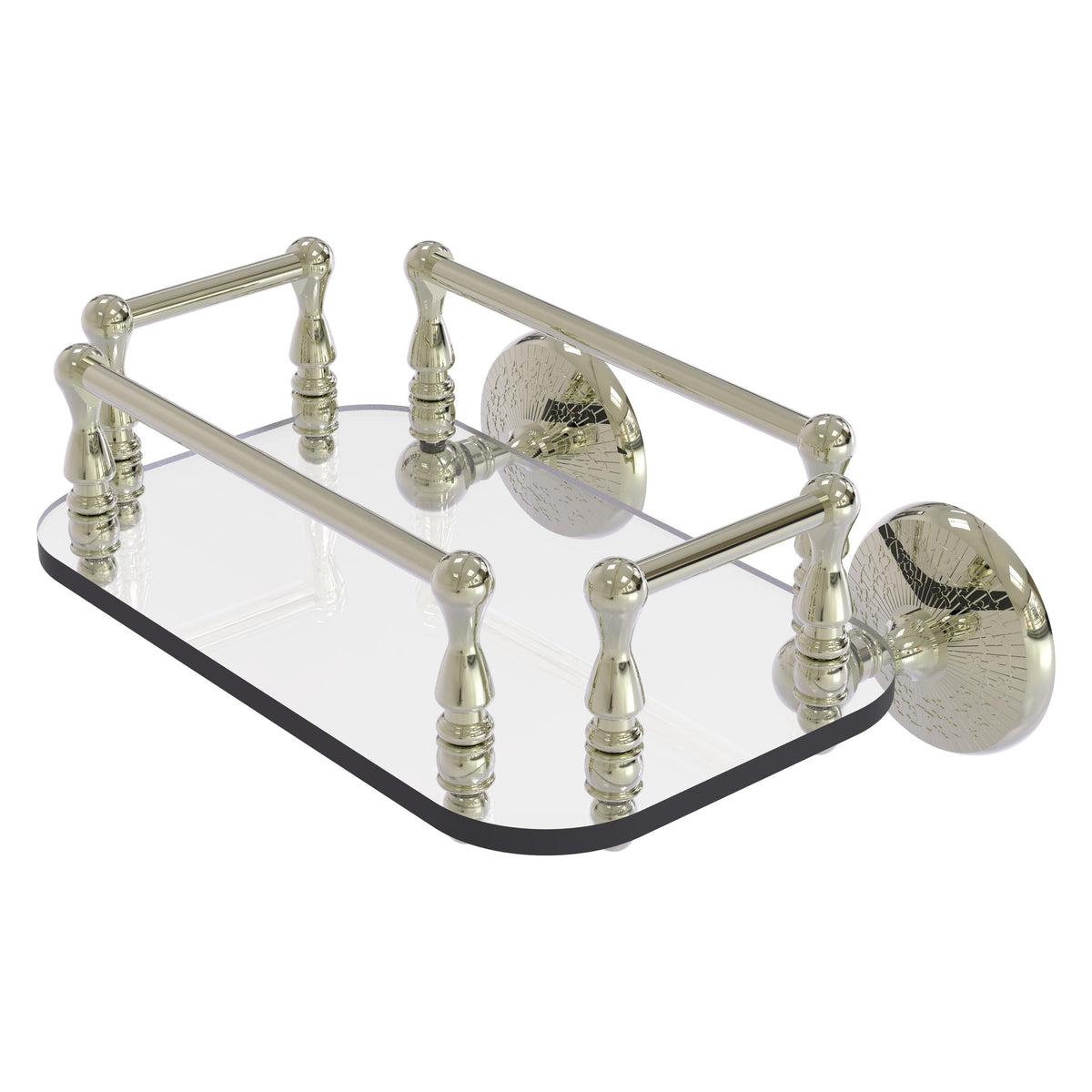 Allied Brass Monte Carlo Collection Wall Mounted Glass Guest Towel Tray in Antique Bronze