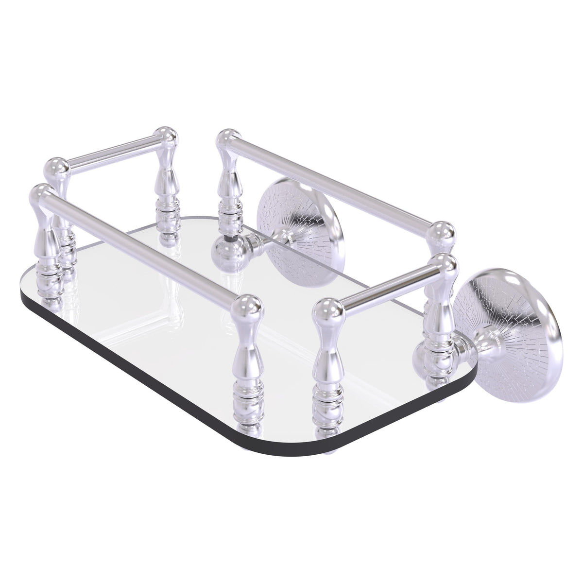 Allied Brass Monte Carlo Collection Wall Mounted Glass Guest Towel Tray in Antique Bronze