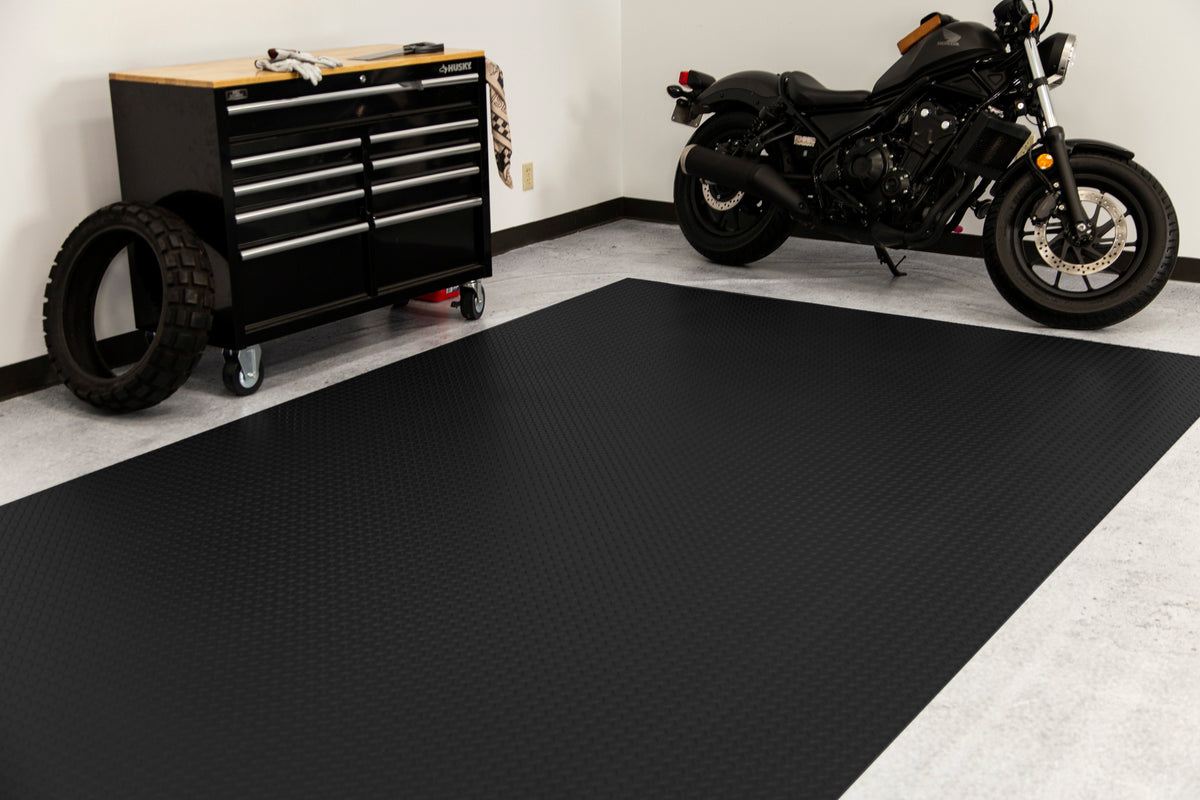 G-Floor Diamond Tread 5 ft. x 10 ft. Midnight Black Commercial Grade Vinyl Garage Flooring Cover and Protector