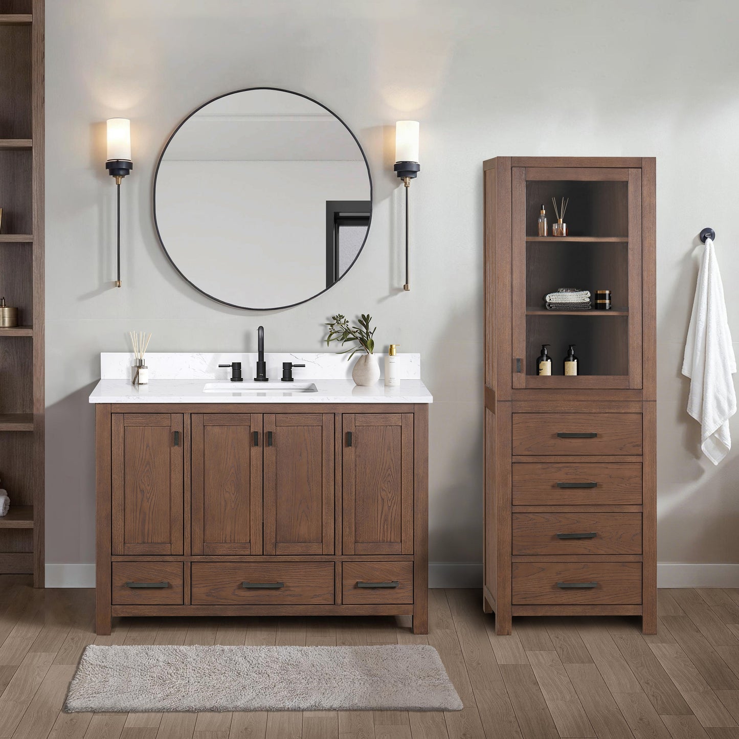 Avanity Modero 24"W x 20"D x 71"H White Bathroom Linen Cabinet