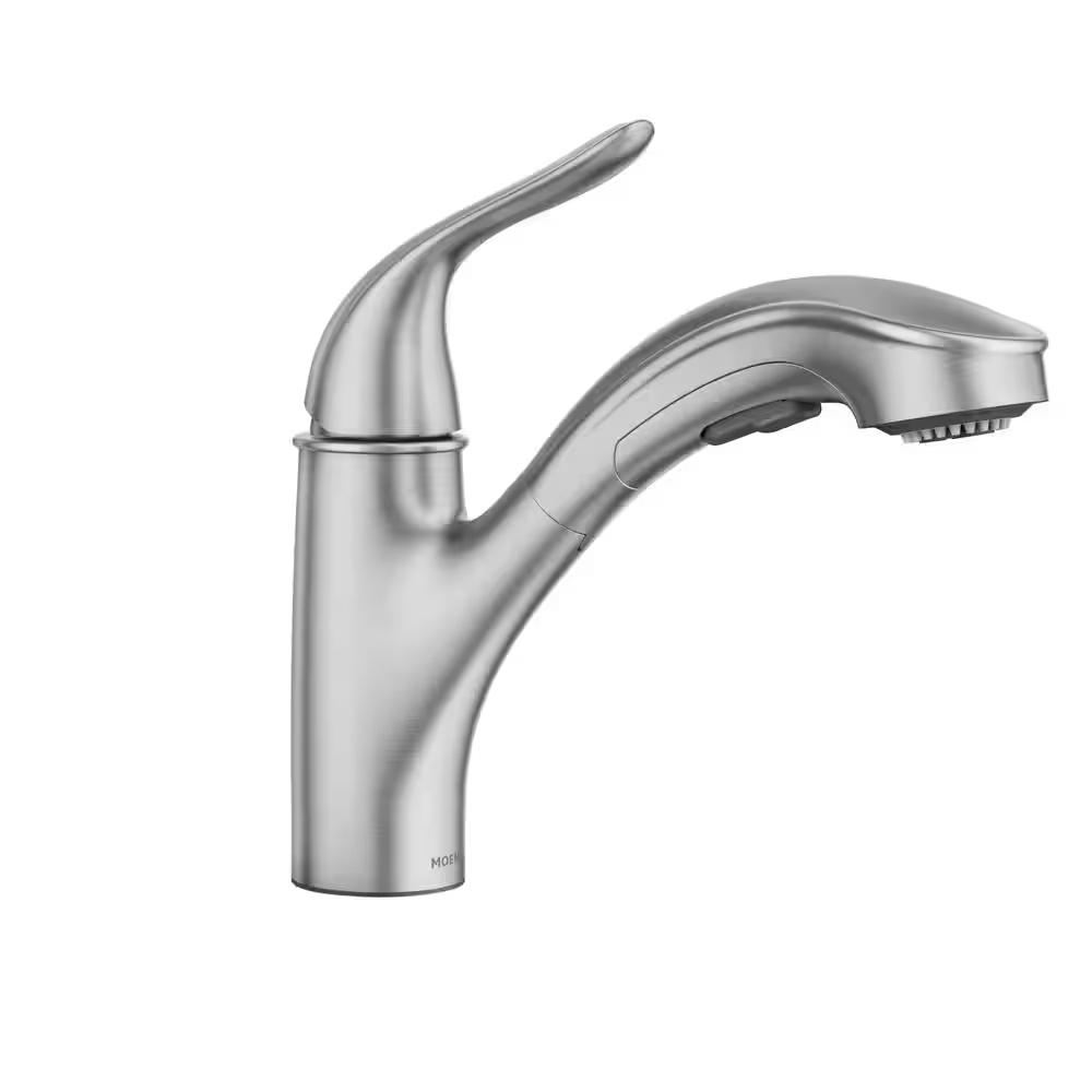 MOEN Brecklyn Single-Handle Pull-Out Sprayer Kitchen Faucet with Power Clean in Spot Resist Stainless