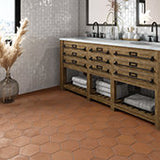 Moroccan Concrete Terra Cotta 8 in. x 9 in. Glazed Porcelain Hexagon Floor and Wall Tile (9.37 sq. ft./Case)
