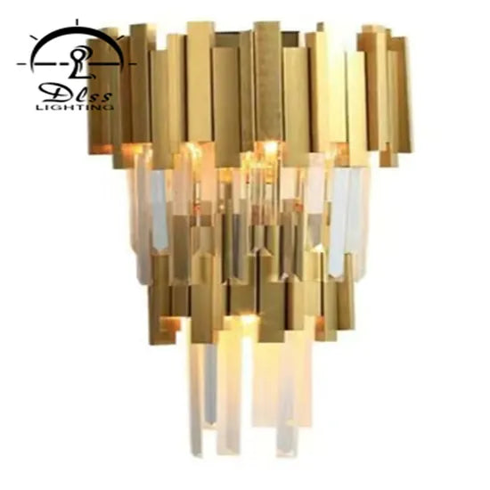 DLSS Lighting Co.,Ltd Modern American Euroueap Home Decoration Luxury Crystal Brass Copper Iron Metal Hanging Pendant Lights Chandelier