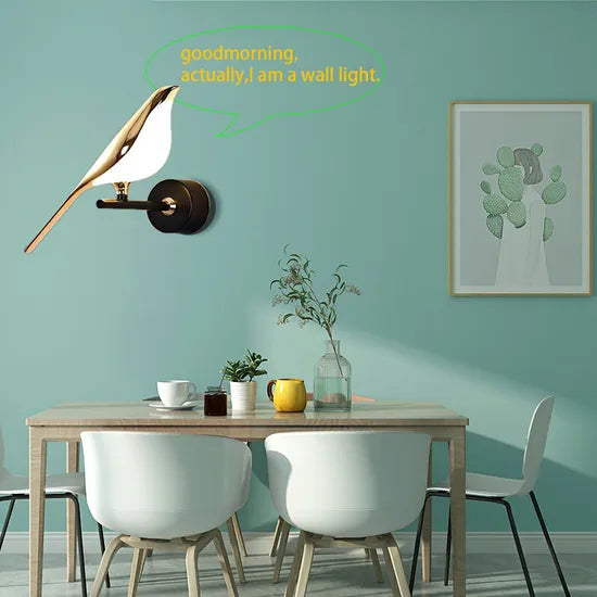 DLSS Lighting Co.,Ltd. Modern Animal Bird Lamp Gold Metal Shade for Dinner Room Wall Light