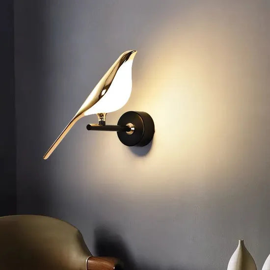 DLSS Lighting Co.,Ltd. Modern Animal Bird Lamp Gold Metal Shade for Dinner Room Wall Light