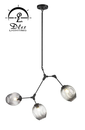 DLSS Lighting Modern Clear Glass Ball Iron Decoration Restaurant Chandelier