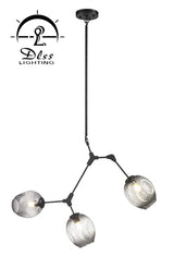 DLSS Lighting Modern Clear Glass Ball Iron Decoration Restaurant Chandelier