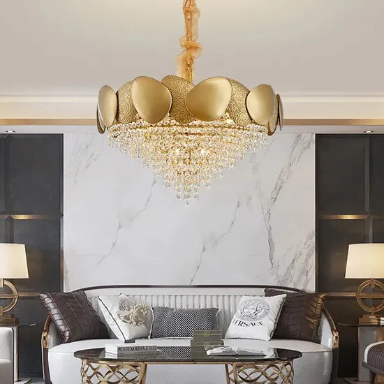 DLSS Modern Decoration Golden Luxury Design Hotel Restaurant Crystal Pendant Lighting LED Chandeliers