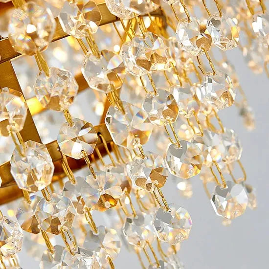 DLSS Modern Decoration Golden Luxury Design Hotel Restaurant Crystal Pendant Lighting LED Chandeliers