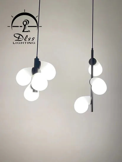 DLSS Lighting Modern Frosted Glass Globe Floor Lamp for Living Room, Contemporary LED Standing Light, Black Corner Pole L