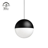 DLSS Lighting Modern Island Chandeliers Aluminum Acrylic Black E27 Pendant Lights