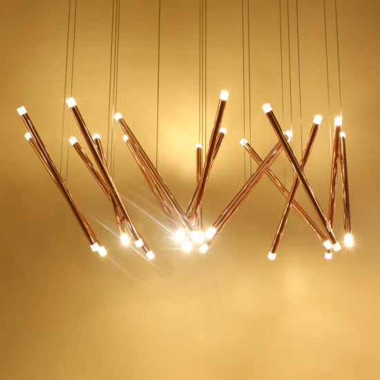 DLSS Lighting Co., Ltd Modern LED Light Metal Chandelier Lighting Water Pipe Tube Pendant Lamp