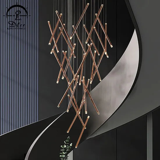 DLSS Lighting Co., Ltd Modern LED Light Metal Chandelier Lighting Water Pipe Tube Pendant Lamp