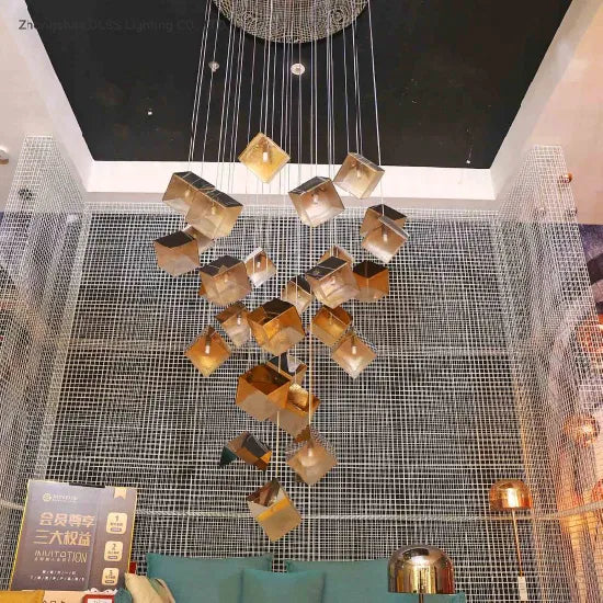 DLSS Lighting Modern Lighting Ice Replica LED Light Gold Big Pendant Lamp Chandelier