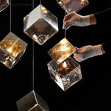 DLSS Lighting Modern Lighting Ice Replica LED Light Gold Big Pendant Lamp Chandelier