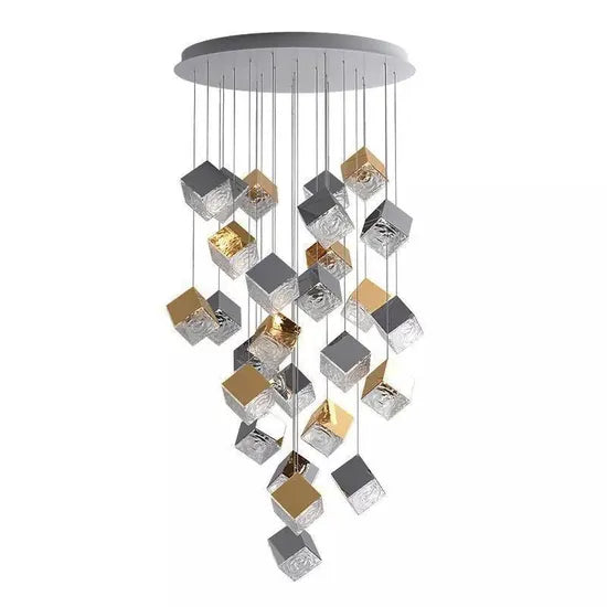DLSS Lighting Modern Lighting Ice Replica LED Light Gold Big Pendant Lamp Chandelier