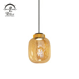 DLSS Lighting Modern Pendant Lamp Smoky Amber Iron Glass Home Decor Chandelier Cheap Price Pendant Light