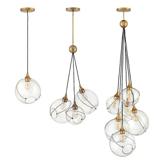 DLSS Lighting Modern Style Interior Lighting Hotel Decoration LED Chandelier Creative Glass Pendant Lamp