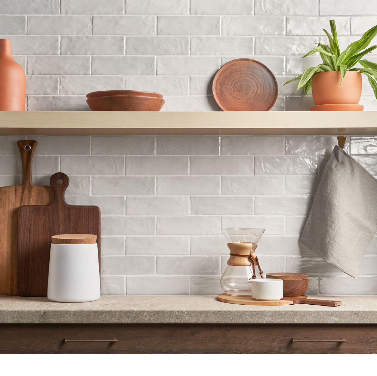 Montauk Gin White 2x8 Mixed Finish Ceramic Subway Tile