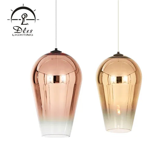Dlss Lighting Multiplier-Color Glass Pendant Lighting with Holder Lamp E27
