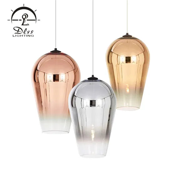 Dlss Lighting Multiplier-Color Glass Pendant Lighting with Holder Lamp E27