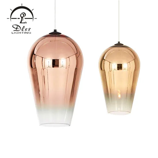Dlss Lighting Multiplier-Color Glass Pendant Lighting with Holder Lamp E27