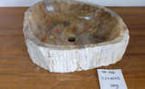 (Please choose your sink) Eden Bath Natural Stone Mid-Sized Vessel Sink in Petrified Wood
