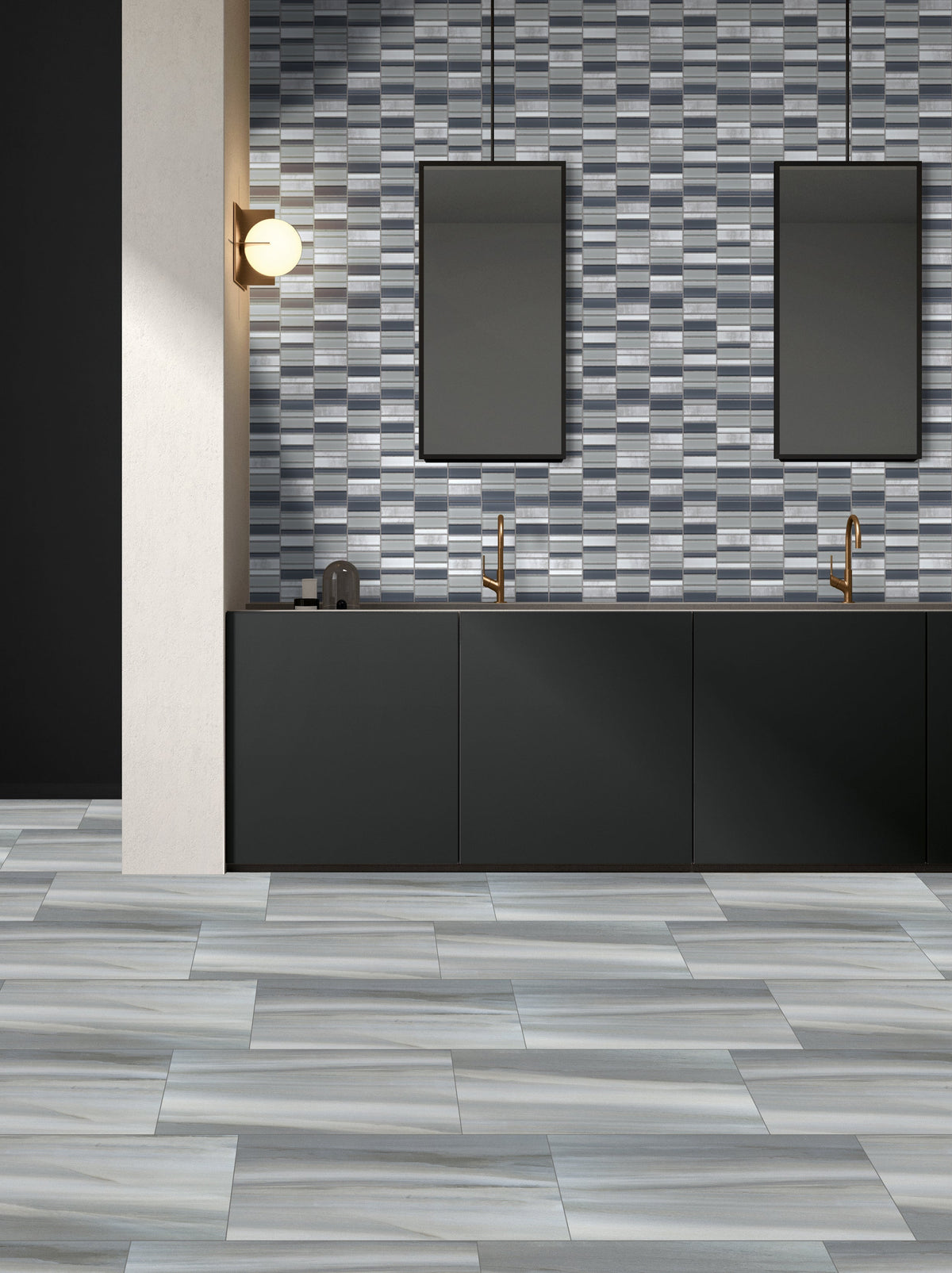Emser La Vie White Glass Mosaic Border Tile, 14-Pack (12-in x 12-in Sheets)
