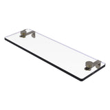 Allied Brass 16 in. L x 3 in. H x 5 in. W Clear Glass Vanity Bathroom Shelf, Satin Nickel