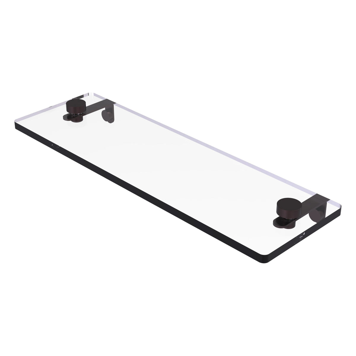 Allied Brass 22 in. L x 2 in. H x 5 in. W Clear Glass Vanity Bathroom Shelf in Satin Chrome