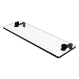 Allied Brass 16 in. L x 3 in. H x 5 in. W Clear Glass Vanity Bathroom Shelf, Satin Nickel
