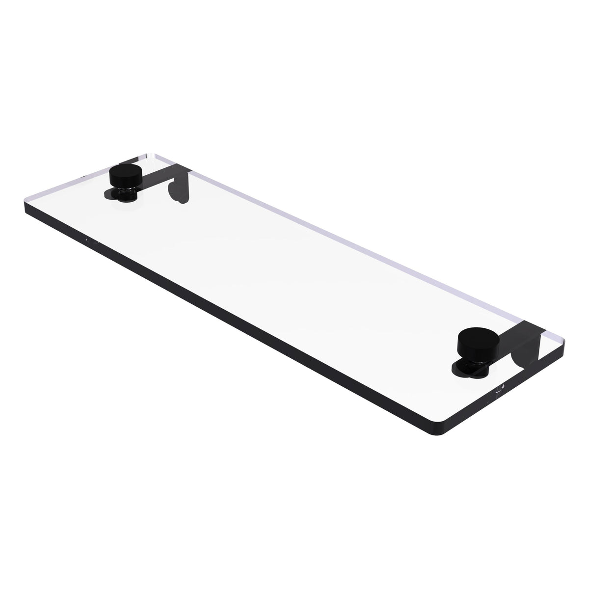 Allied Brass Matte Black 1-Tier Brass Wall Mount Bathroom Shelf