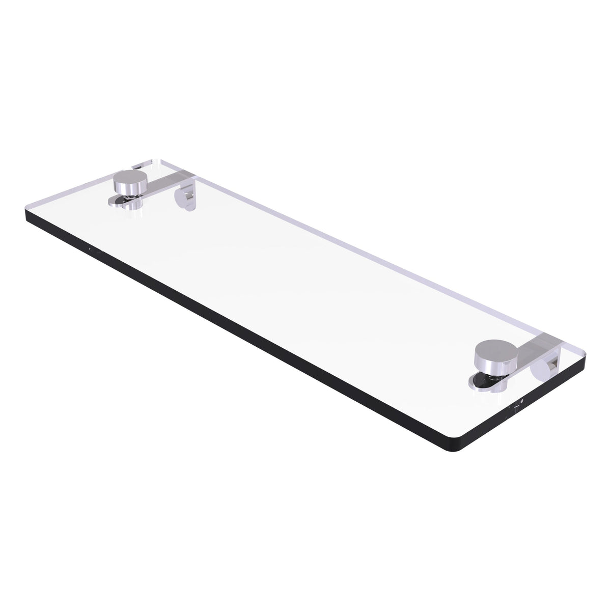 Allied Brass 22 in. L x 2 in. H x 5 in. W Clear Glass Vanity Bathroom Shelf in Satin Chrome