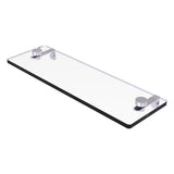 Allied Brass 16 in. L x 3 in. H x 5 in. W Clear Glass Vanity Bathroom Shelf, Satin Nickel