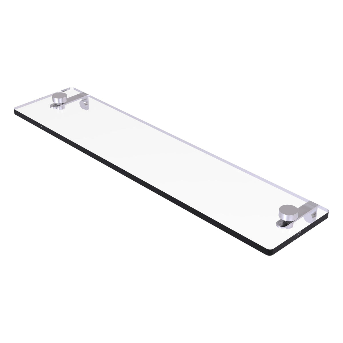 Allied Brass 22 in. L x 2 in. H x 5 in. W Clear Glass Vanity Bathroom Shelf in Satin Chrome