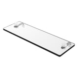 Allied Brass 16 in. L x 3 in. H x 5 in. W Clear Glass Vanity Bathroom Shelf, Satin Nickel