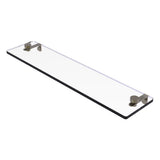 Allied Brass 16 in. L x 3 in. H x 5 in. W Clear Glass Vanity Bathroom Shelf, Satin Nickel