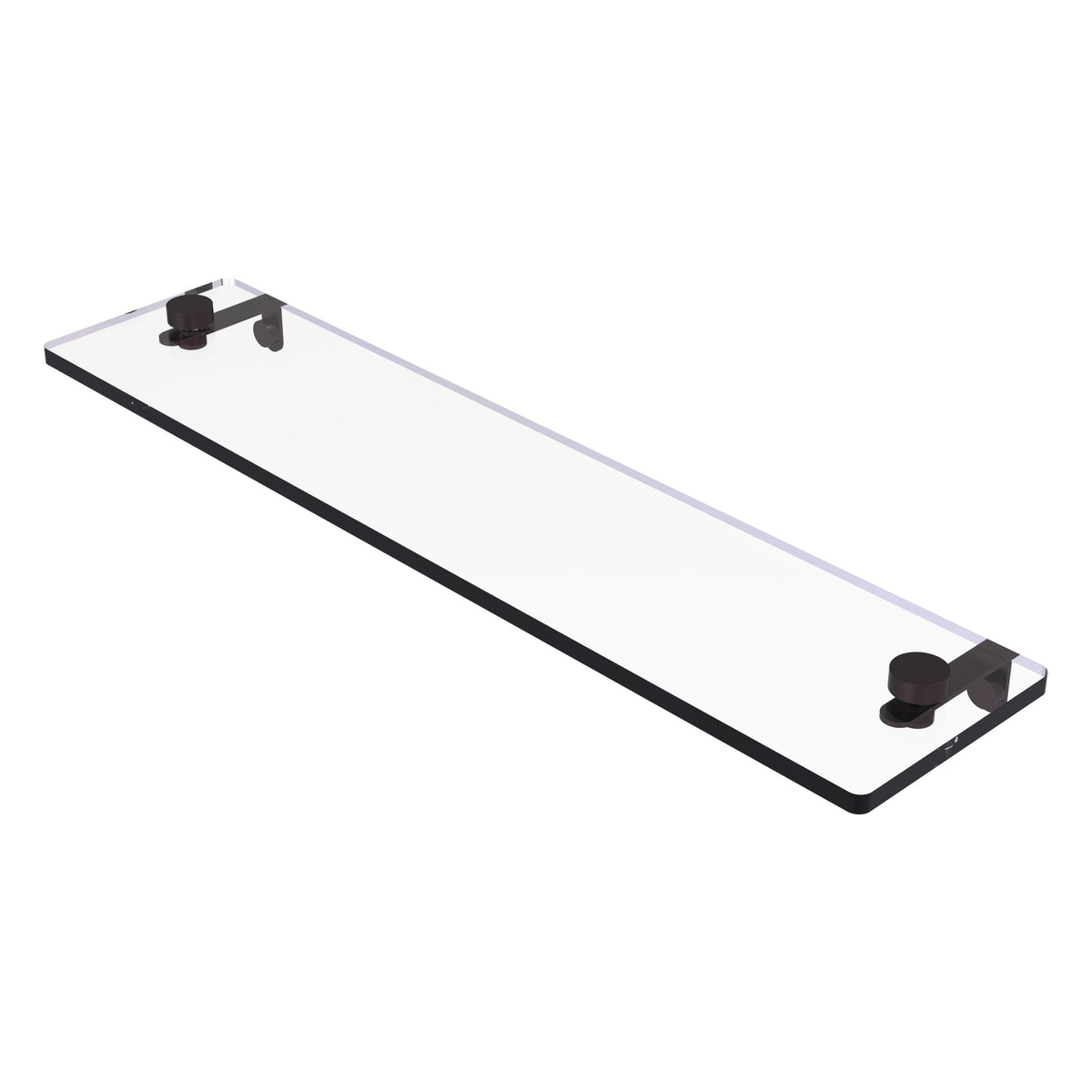 Allied Brass 16 in. L x 3 in. H x 5 in. W Clear Glass Vanity Bathroom Shelf, Satin Nickel