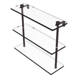 Allied Brass 3-Tier Clear Glass Bathroom Shelf, Antique Pewter – 16 in. L x 15 in. H x 5 in. W