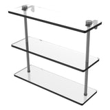 Allied Brass 3-Tier Clear Glass Bathroom Shelf, Antique Pewter – 16 in. L x 15 in. H x 5 in. W